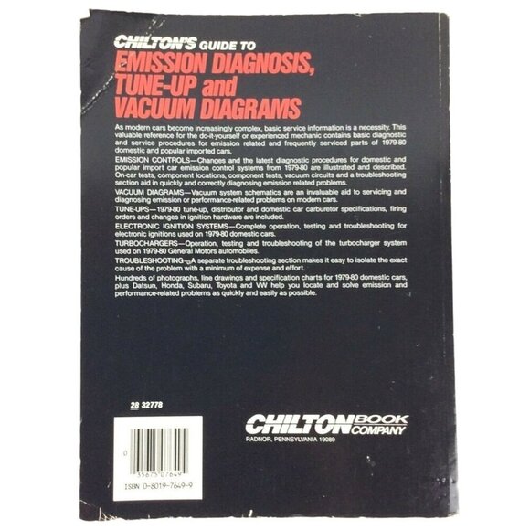 Chiltons 7649 Guide to Emission Diagnosis Tune Up Vacuum Diagrams 1979-80 - Picture 2 of 3